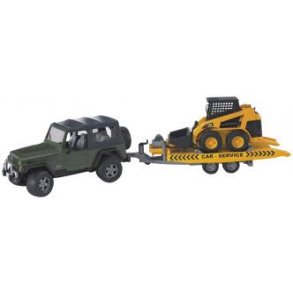 Jeep Wrangler Unlimited m/trailer og CAT bobcat