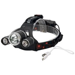 Pandelygte 300 Lumen Genopl. hvid/rd